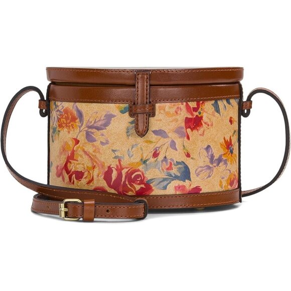Handbags - Crossbody Bag Leather Womens Aegean Blooms Adjustable Strap Compact